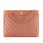 Chanel Brown/Beige Lambskin Large Shopping Bag