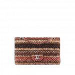 Chanel Brown/Red/Black Knit Classic Flap Medium Bag