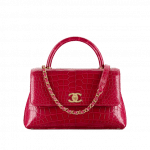 Chanel Red Alligator Coco Handle Small Bag