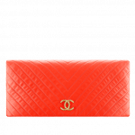 Chanel Red Chevron Calfskin Greek Clutches Clutch Bag