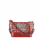 Chanel Red/White/Blue Tweed/Calfskin Gabrielle Small Hobo Bag