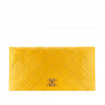 Chanel Yellow Quilted Calfskin Greek Clutches Clutch Bag