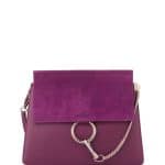 Chloe Dark Purple Medium Faye Shoulder Bag