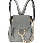 Chloe Light Gray Leather/Suede Mini Faye Backpack Bag