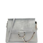 Chloe Light Gray Medium Faye Shoulder Bag