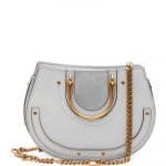 Chloe Light Gray Mini Pixie Tote Bag