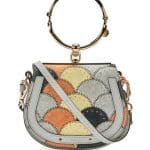 Chloe Light Gray Studded Stitched Small Nile Bracelet Bag