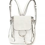 Chloe White Leather/Suede Mini Faye Backpack Bag