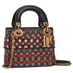 Dior Black Beaded Mini Lady Dior Bag