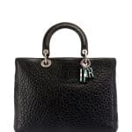 Dior Black Canyon Grained Lambskin Large Lady Dior Bag