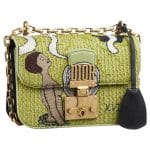 Dior Green Embroidered Dioraddict Flap Bag