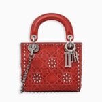 Dior Red Studded Mini Lady Dior ag