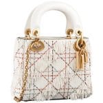 Dior White Beaded Mini Lady Dior Bag