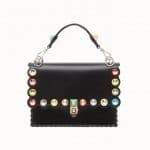 Fendi Black Studded and Scalloped Kan I Bag