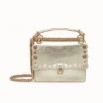 Fendi Gold Studded and Scalloped Kan I Small Bag