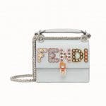 Fendi Gray Studded Kan I Small Bag