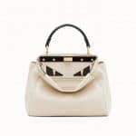 Fendi White Leather/Elaphe Bag Bugs Peekaboo Mini Bag