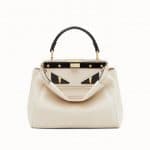 Fendi White Leather/Elaphe Bag Bugs Peekaboo Mini Bag