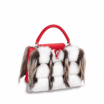 Louis Vuitton Red/White Taurillon:Fox Fur Capucines PM Bag