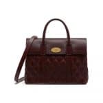 Mulberry Burgundy Quilted Smooth Calf Bayswater with Strap Bag