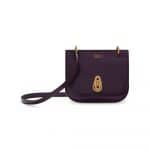 Mulberry Dark Violet Embossed Lizard Mini Amberley Satchel Bag