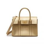 Mulberry Gold Metallic Printed Goat Small Bayswater Bag
