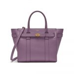 Mulberry Lilac Small Classic Grain Small Zipped Bayswater Bag