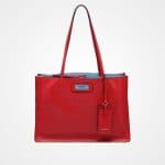 Prada Fire Engine Red/Astral Blue Etiquette Tote Bag