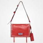 Prada Fire Engine Red/Astral Blue Studded Etiquette Small Shoulder Bag