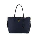 Prada Navy Daino Double Handle Tote Bag