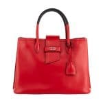 Prada Red/Black Top Handle Tote Bag