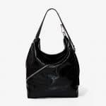 Proenza Schouler Black Embossed Crocodile Medium Hobo Bag