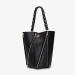 Proenza Schouler Black Zip Hex Medium Bucket Bag