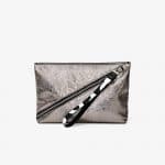 Proenza Schouler Dark Silver Pebbled Leather Zip Pouch Bag