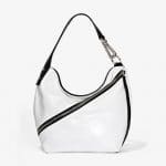 Proenza Schouler Optic White Embossed Crocodile Small Hobo Bag