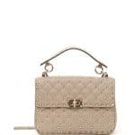 Valentino Beige Rockstud Spike Medium Shoulder Bag