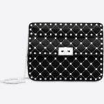 Valentino Black Free Rockstud Spike Medium Chain Bag