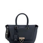 Valentino Dark Blue Demilune Small Top Handle Bag