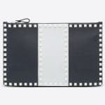 Valentino Dark Blue Free Rockstud Flat Pouch Bag