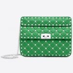 Valentino Green Free Rockstud Spike Medium Chain Bag