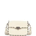 Valentino Ivory Guitar Rockstud Rolling Noir Shoulder Bag