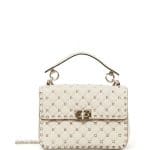 Valentino Ivory Rockstud Spike Medium Shoulder Bag