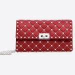 Valentino Red Free Rockstud Spike Chain Shoulder Bag