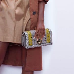 Bottega Veneta Gray and Yellow Intrecciato Knot Clutch Bag - Pre-Fall 2018