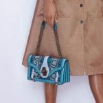 Bottega Veneta Turquoise Snakeskin City Knot Bag - Pre-Fall 2018