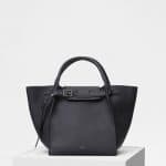 Celine Anthracite Supple Grained Calfskin Small Big Bag with Long Strap