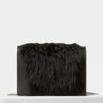 Celine Black Fur/Smooth Lamsbkin Frame Evening Clutch on Chain Bag