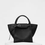 Celine Black Supple Grained Calfskin Small Big Bag with Long Strap