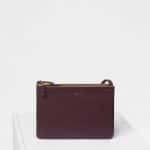 Celine Burgundy Smooth Lambskin Trio Bag