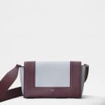 Celine Burgundy/Pearl Blue Shiny Smooth Calfskin Medium Frame Bag